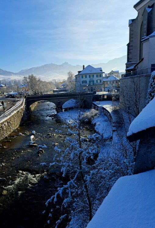 Appenzell, an der Sitter, erster Schnee